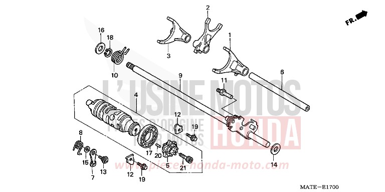 GEARSHIFT DRUM for Super Blackbird IRON NAIL SILVER METALLIC-U (NH167D) from 2006